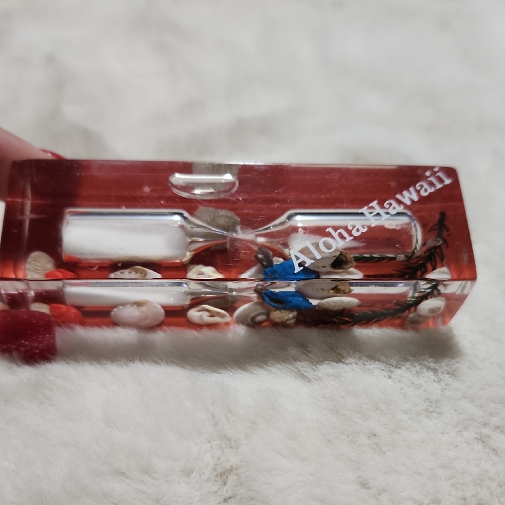 Aloha Hawaii Red Trinket Box. Water Inside.